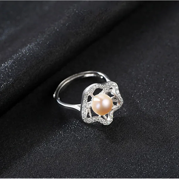 Nhẫn Nữ Jessica Pearl Quiet Lotus Leaf JR4 Màu Bạc