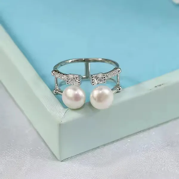 Nhẫn Nữ Jessica Pearl Reflective Pearl JR10 Màu Bạc