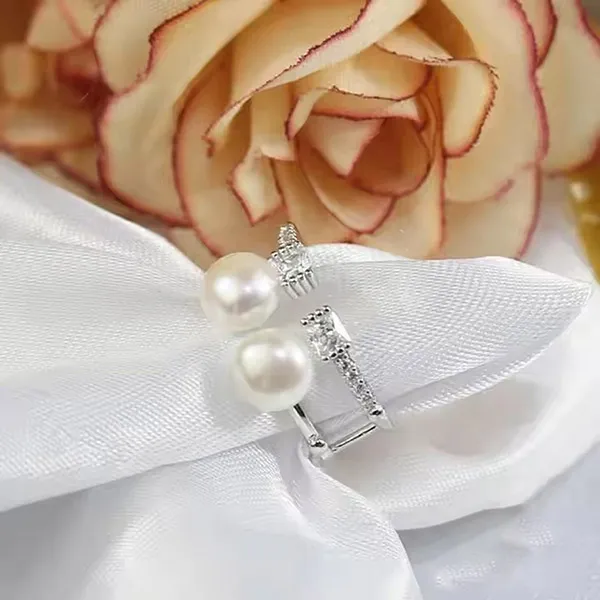 Nhẫn Nữ Jessica Pearl Reflective Pearl JR10 Màu Bạc