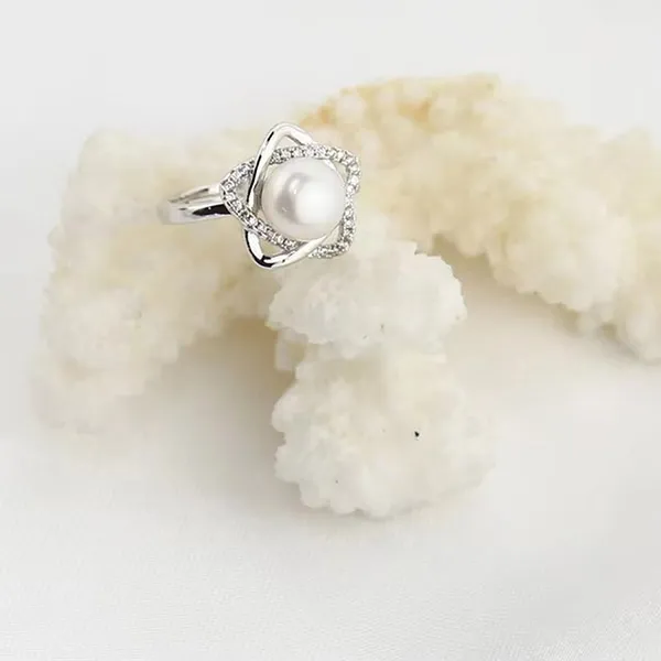 Nhẫn Nữ Jessica Pearl Shining Star JR14 Màu Bạc