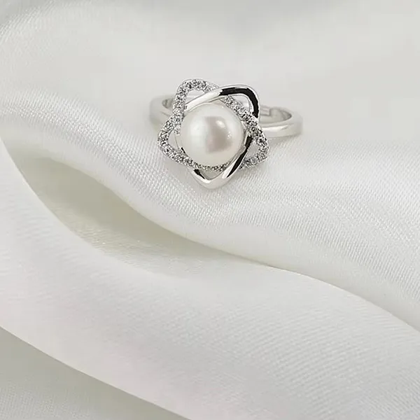 Nhẫn Nữ Jessica Pearl Shining Star JR14 Màu Bạc