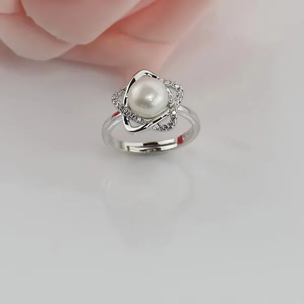 Nhẫn Nữ Jessica Pearl Shining Star JR14 Màu Bạc