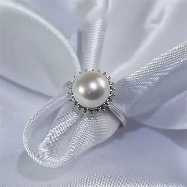 Nhẫn Nữ Jessica Pearl Sunflower Pearl JR9 Màu Bạc