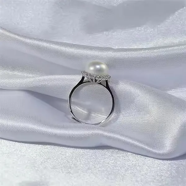 Nhẫn Nữ Jessica Pearl Sunflower Pearl JR9 Màu Bạc