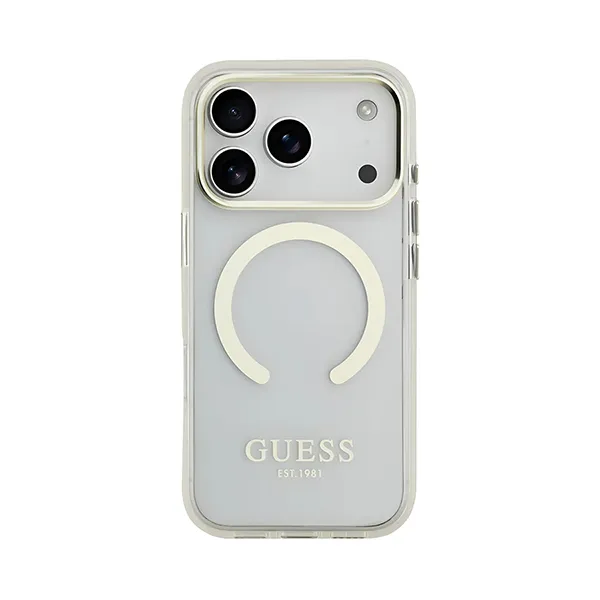 Ốp Điện Thoại Guess Logo Silicone Case iPhone 17 Pro Trong Suốt