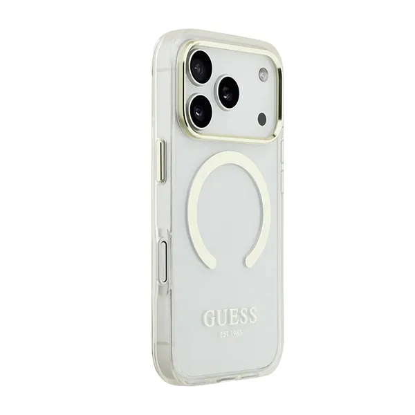 Ốp Điện Thoại Guess Logo Silicone Case iPhone 17 Pro Trong Suốt