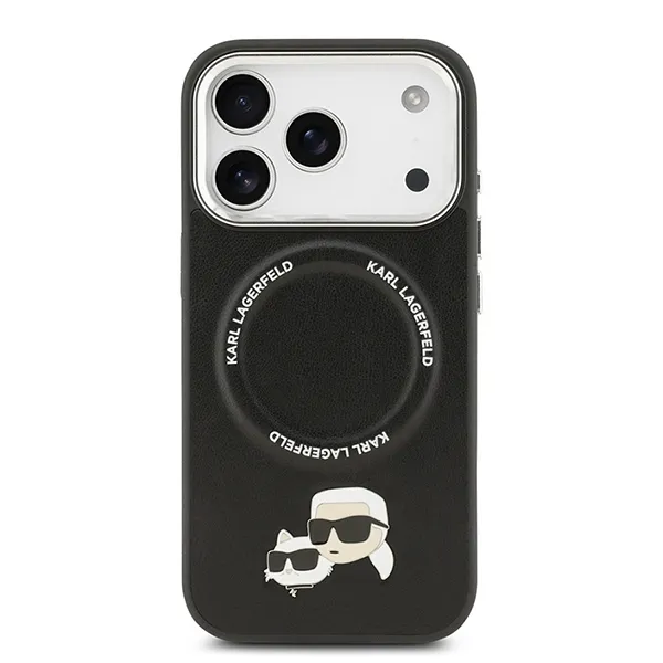 Ốp Điện Thoại Karl Lagerfeld Choupette Pins MagSafe Phone Case Cover iPhone 17 Pro Max Màu Đen