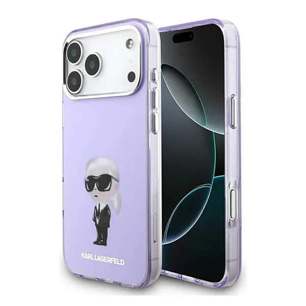 Ốp Điên Thoại Karl Lagerfeld MagSafe IML Aquarelle Karl Head For iPhone 17 Pro Max Màu Tím