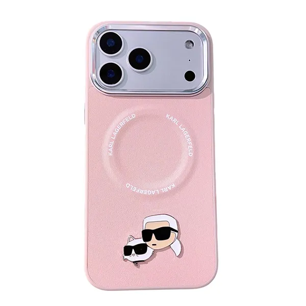 Ốp Điên Thoại Karl Lagerfeld MagSafe Karl & Choupette For iPhone 17 Pro Max Màu Hồng