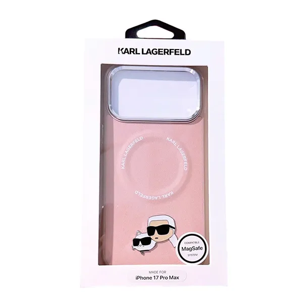 Ốp Điên Thoại Karl Lagerfeld MagSafe Karl & Choupette For iPhone 17 Pro Max Màu Hồng