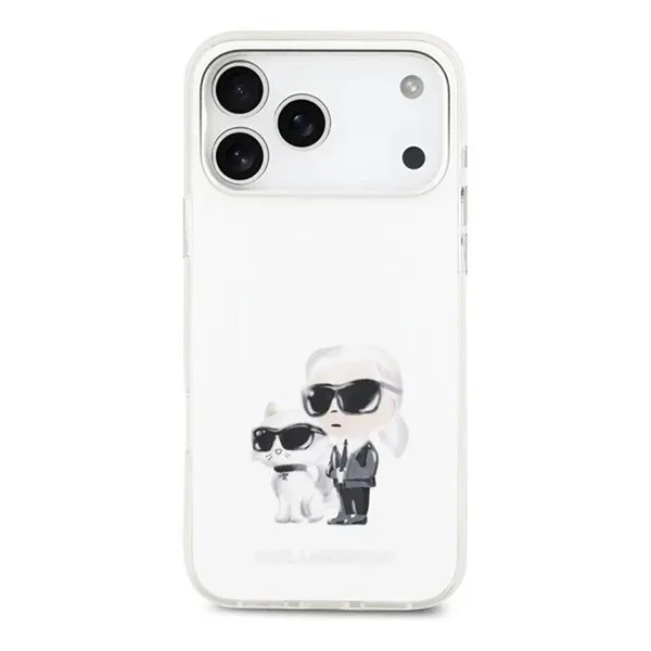 Ốp Điên Thoại Karl Lagerfeld MagSafe Karl & Choupette Heads For iPhone 17 Pro Max Màu Trắng