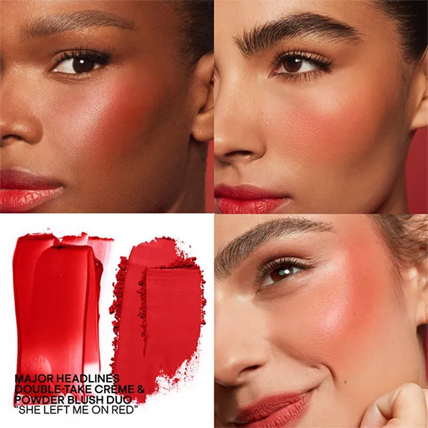 Phấn Má Hồng Patrick Ta Major Headlines Double Take Crème & Powder Blush Duo She Left Me On Red Màu Đỏ Cherry