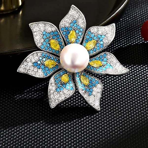 Pin Cài Áo Meri Blue Blossom BR898 Màu Xanh