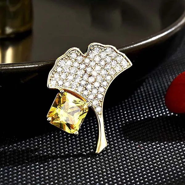 Pin Cài Áo Meri Golden Ginkgo BR893 Màu Vàng