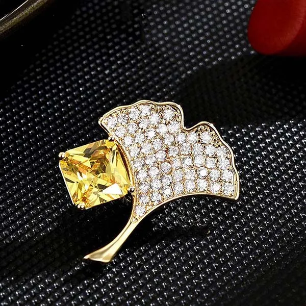 Pin Cài Áo Meri Golden Ginkgo BR893 Màu Vàng