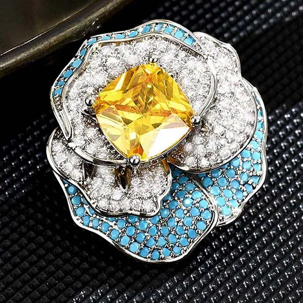 Pin Cài Áo Nữ Meri Gracebud BR892 Màu Xanh Bạc