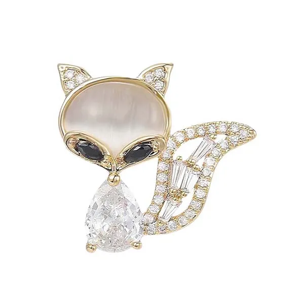 Pin Cài Áo Nữ Meri Little Fox BR895 Màu Vàng