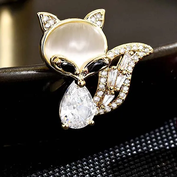 Pin Cài Áo Nữ Meri Little Fox BR895 Màu Vàng