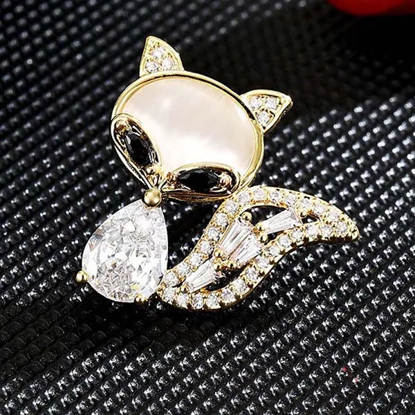 Pin Cài Áo Nữ Meri Little Fox BR895 Màu Vàng