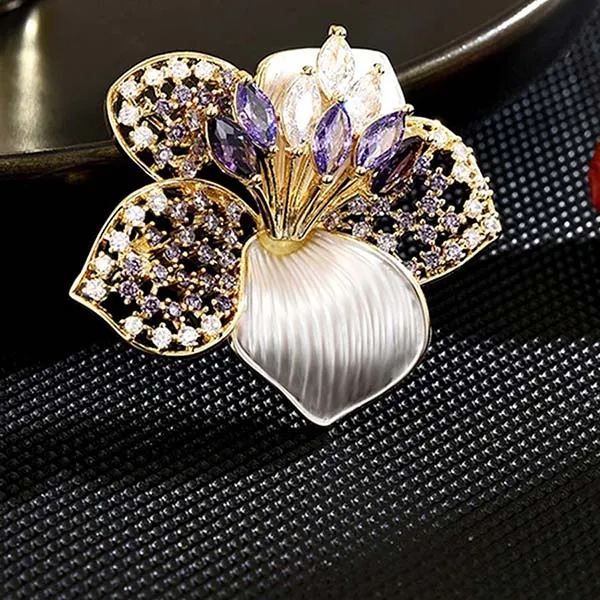 Pin Cài Áo Meri Purple Narcissus BR896 Màu Tím