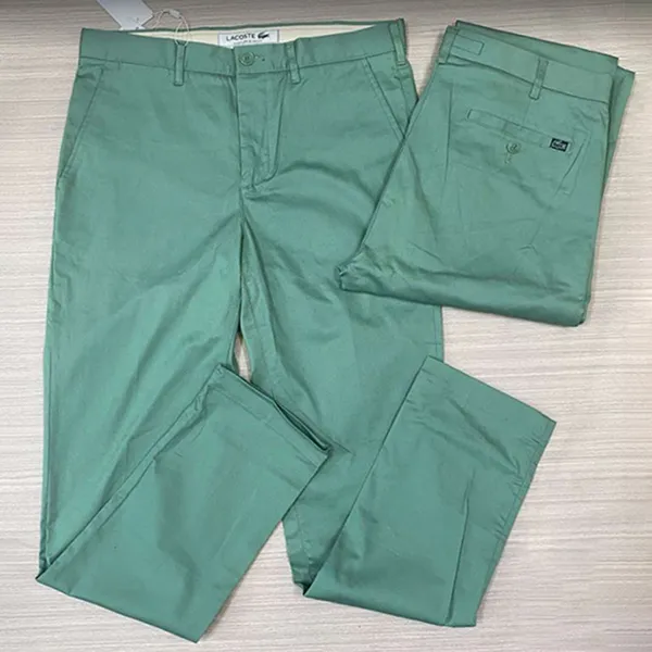 Quần Dài Nam Lacoste Classic Slim Fit Stretch Màu Xanh Green Size 33