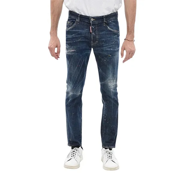 Quần Jean Dsquared2 Sketch Effect Skater Fit S71LB1165 Màu Xanh Denim Size 44