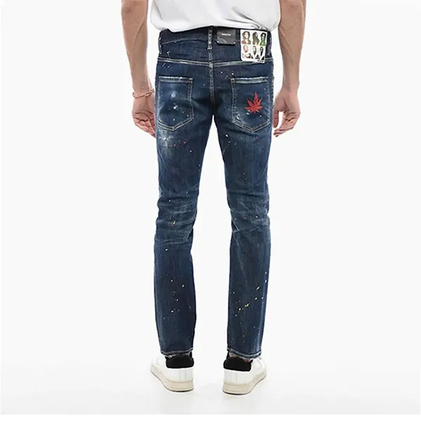 Quần Jean Dsquared2 Sketch Effect Skater Fit S71LB1165 Màu Xanh Denim Size 44