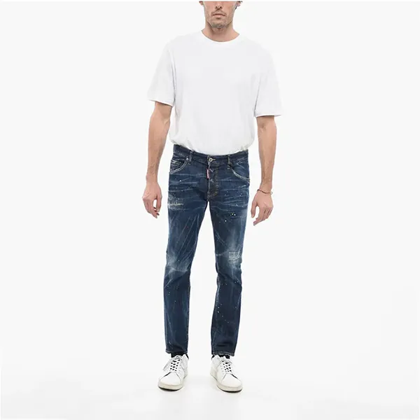 Quần Jean Dsquared2 Sketch Effect Skater Fit S71LB1165 Màu Xanh Denim Size 44