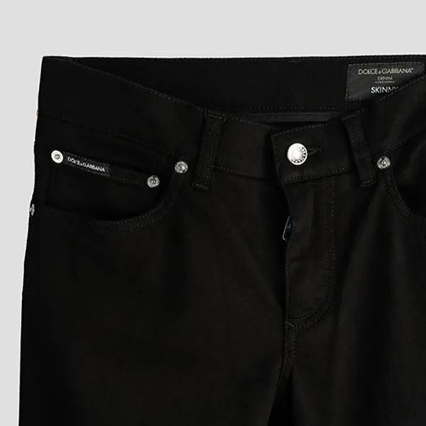 Quần Jean Nam Dolce Gabbana D&G Black Denim Silver Tag Skinny Fit GY07LD G8AS7 S9001 Màu Đen Size 46