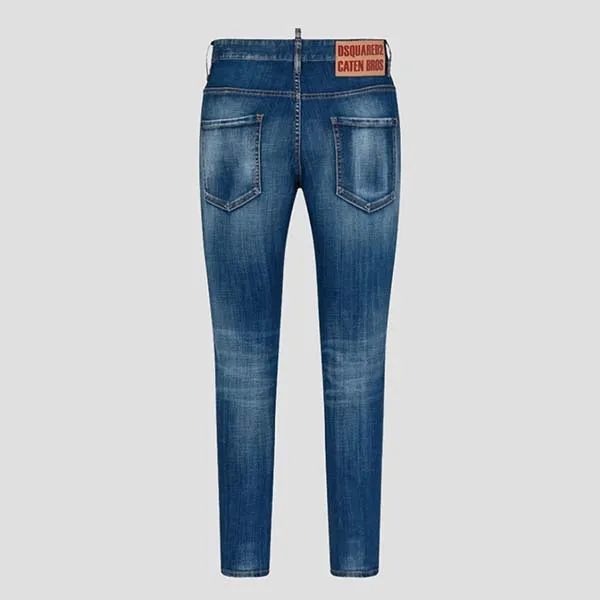 Quần Jean Nam Dsquared2 Denim Skater Logo Stretch In Blue S71LB1384 S30342 470 Màu Xanh Size 44