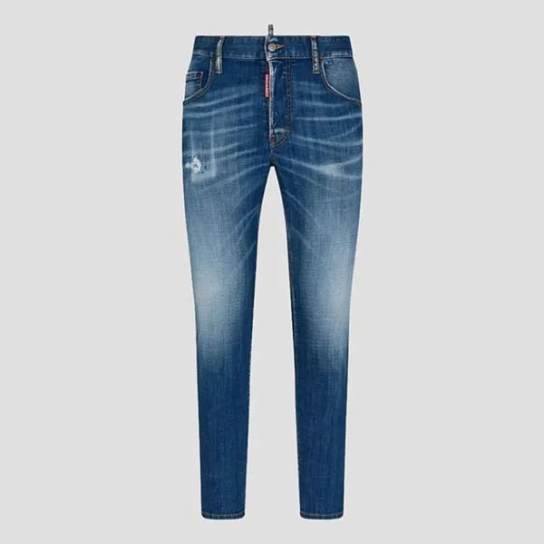 Quần Jean Nam Dsquared2 Denim Skater Logo Stretch In Blue S71LB1384 S30342 470 Màu Xanh Size 44