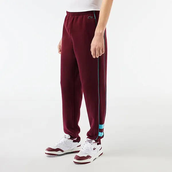 Quần Nỉ Nam Lacoste Embroidered Jogger Track Pants XH1431.RIS Màu Đỏ Đô Size 2