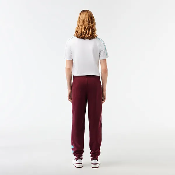 Quần Nỉ Nam Lacoste Embroidered Jogger Track Pants XH1431.RIS Màu Đỏ Đô Size 2