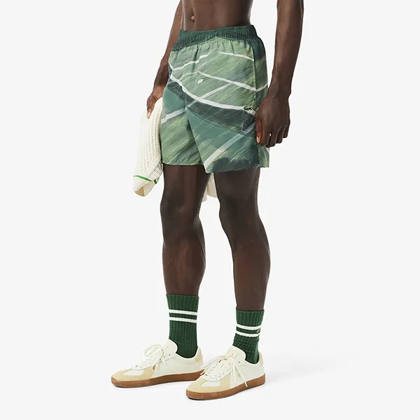 Quần Short Nam Lacoste Men's Mid Length Quick-Dry Swim Trunks MH2126 - 132 Màu Xanh Lá Size S
