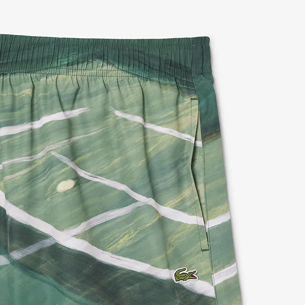 Quần Short Nam Lacoste Men's Mid Length Quick-Dry Swim Trunks MH2126 - 132 Màu Xanh Lá Size S