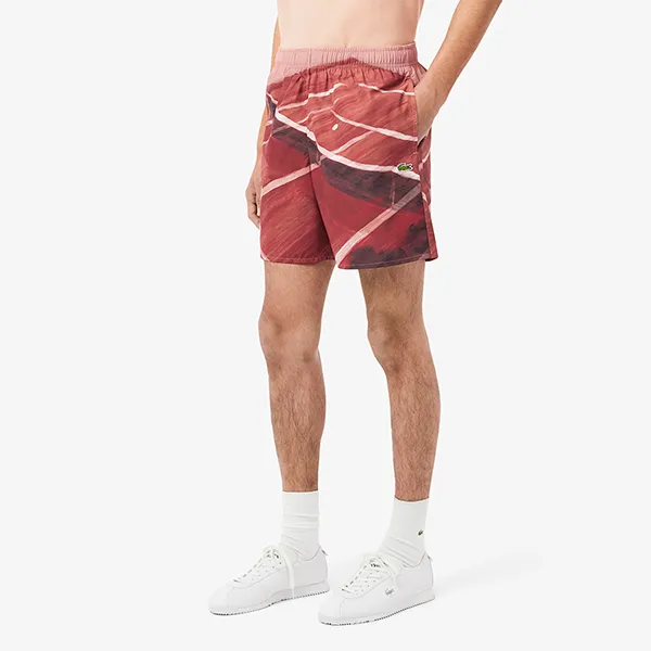 Quần Short Nam Lacoste Men's Mid Length Quick-Dry Swim Trunks MH2126 - AFS Màu Hồng Nâu Size S
