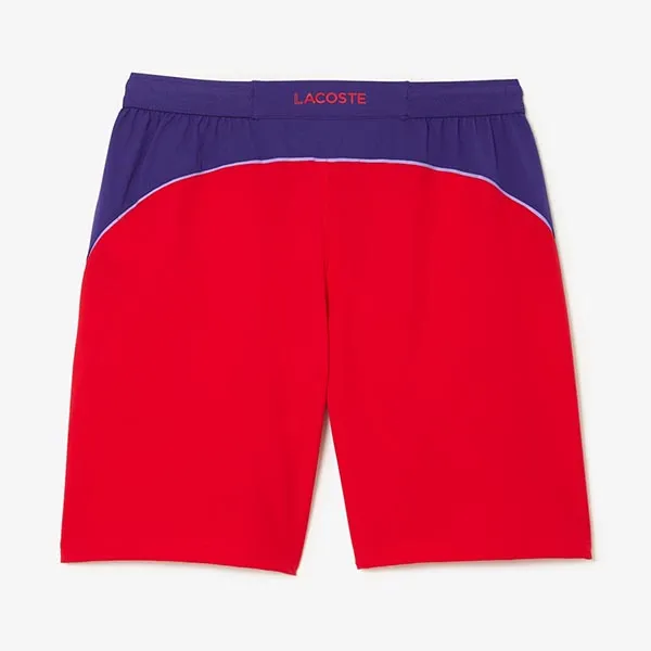 Quần Short Nam Lacoste Regular Fit Color Block Sport x Novak Djokovic Para Hombre GH9354 XSJ Màu Đỏ Size 3