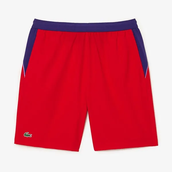 Quần Short Nam Lacoste Regular Fit Color Block Sport x Novak Djokovic Para Hombre GH9354 XSJ Màu Đỏ Size 3