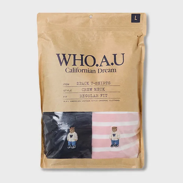 Set 2 Áo Phông WHOAU WHRSF4951U Màu Đen - Hồng