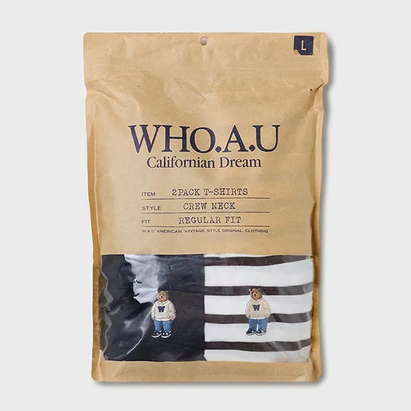 Set 2 Áo Phông WHOAU WHRSF4951U Màu Đen Kẻ