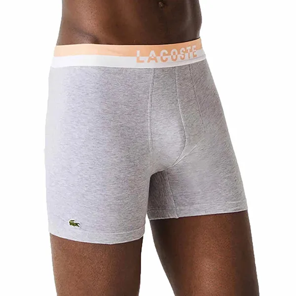 Set 3 Quần Lót Nam Lacoste Boxer 6H3387-51-J1T Màu Đen/Trắng/Xám Size S