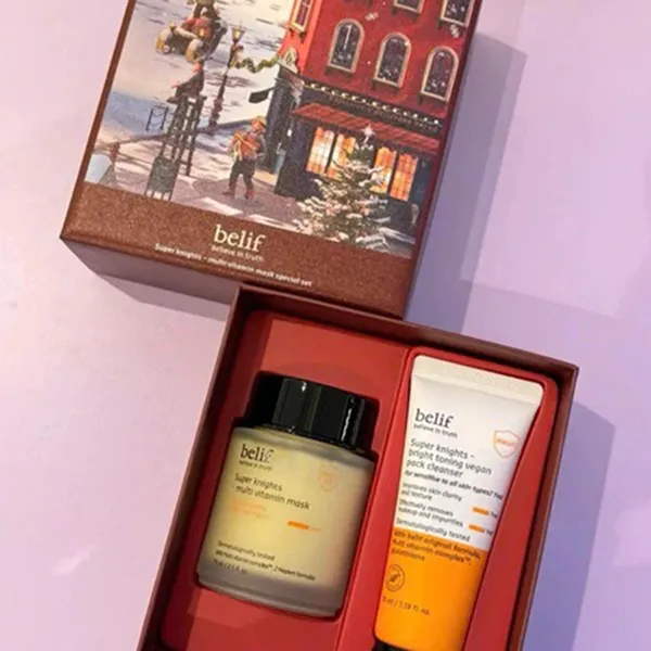 Set Mặt Nạ Ngủ Dưỡng Ẩm Phục Hồi Da Belif Super Knight Multi Vitamin Mask 75ml + Sữa Rửa Mặt 35ml