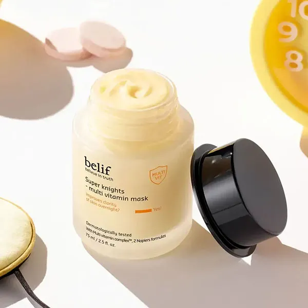 Set Mặt Nạ Ngủ Dưỡng Ẩm Phục Hồi Da Belif Super Knight Multi Vitamin Mask 75ml + Sữa Rửa Mặt 35ml