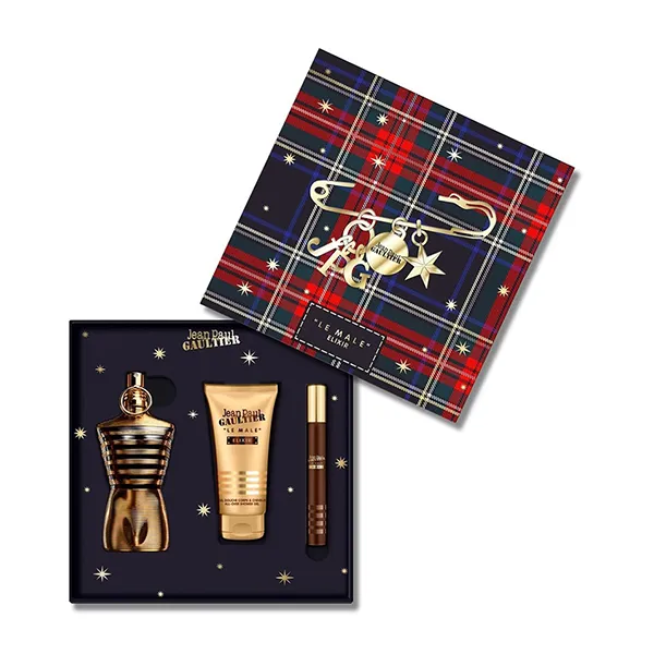 Set Nước Hoa Nam Jean Paul Gaultier Le Male Elixir Parfum 125 + 10ml Và Sữa Tắm Shower Gel 75ml