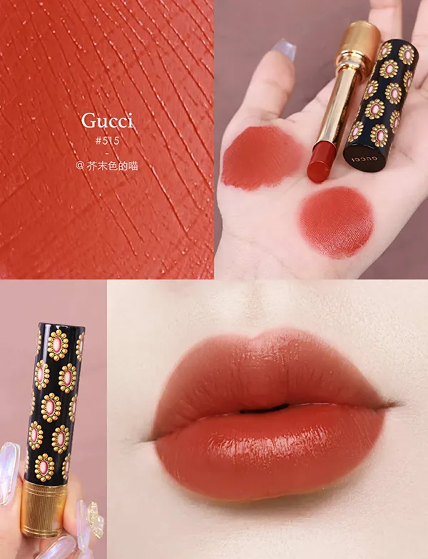 Set Nước Hoa Nữ Gucci Flora Gorgeous Gardenia EDP 100ml + Son Gucci Brillant 515 Devotion 1.8g Màu Đỏ Gạch