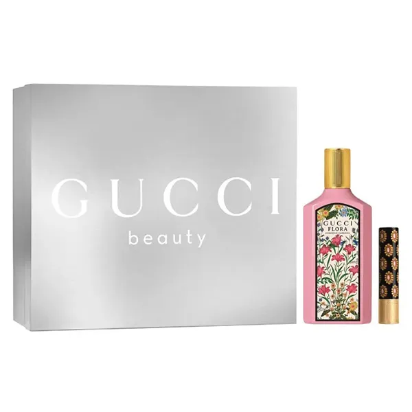 Set Nước Hoa Nữ Gucci Flora Gorgeous Gardenia EDP 100ml + Son Gucci Brillant 515 Devotion 1.8g Màu Đỏ Gạch