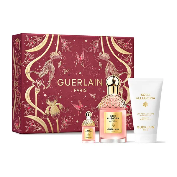 Set Nước Hoa Nữ Guerlain Aqua Allegoria Rosa Rossa Forte EDP (75ml + 7.5ml) Và Sữa Dưỡng Thể Bergamot Body Lotion 75ml