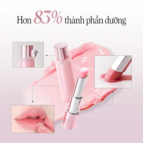 Set Son Dưỡng Espoir Bare Glow Lip Balm + Tint Glaze Ginger Peach (2 món)