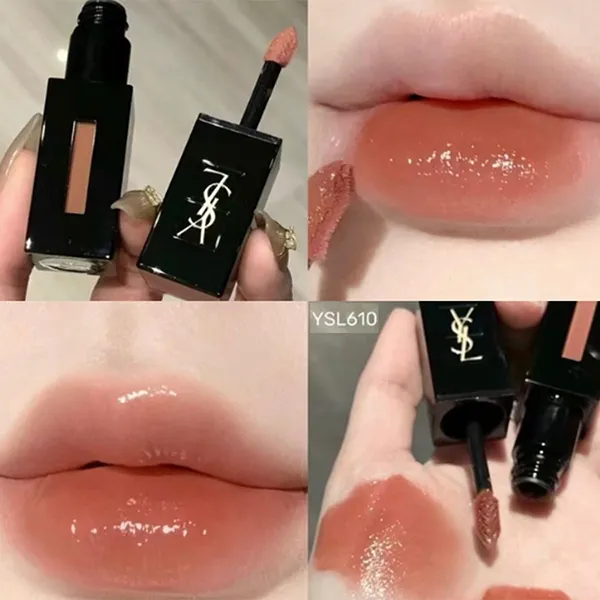Son Bóng Yves Saint Laurent YSL The Inks Vinyl Cream Lip 610 Nude Champion Màu Cam Nude
