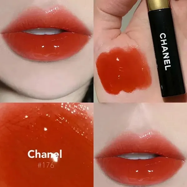 Son Kem Chanel Le Rouge Duo Ultra Tenue 176 Burning Red Màu Cam Gạch